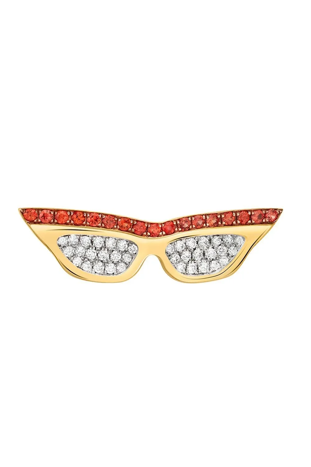 Orange Sapphire Diamond Small Sunglasses Pendant Orange Sapphire Diamond Small Sunglasses Pendant