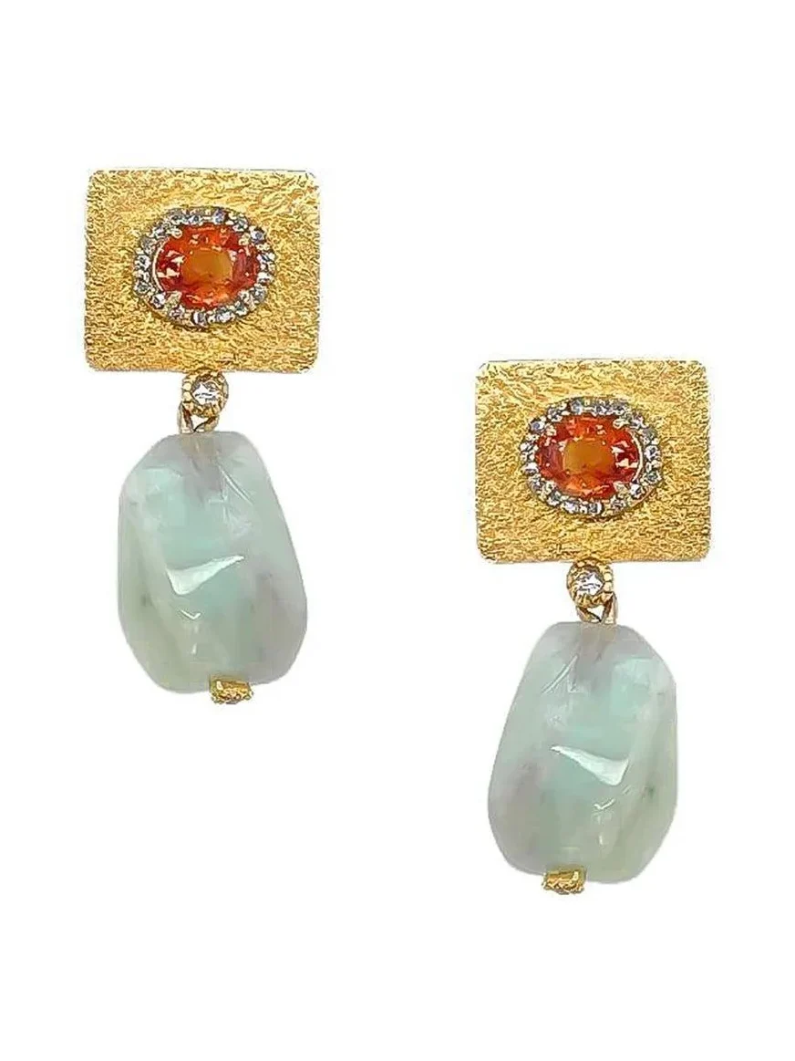 Coomi Orange Sapphire Opal Earrings