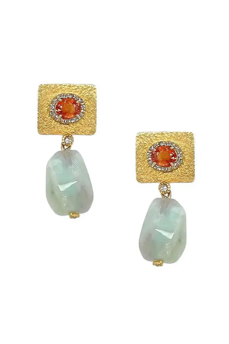 Coomi Orange Sapphire Opal Earrings | Image 1 Coomi Orange Sapphire Opal Earrings | Image 1