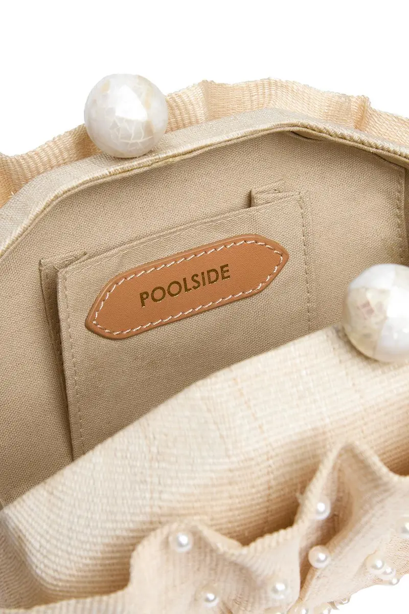 POOLSIDE Origami Scallop Clutch - White Pearl | Thumbnail 2