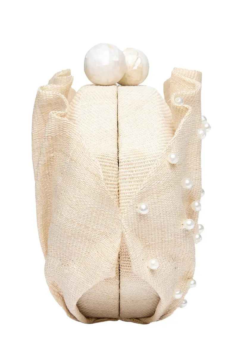 POOLSIDE Origami Scallop Clutch - White Pearl | Thumbnail 3