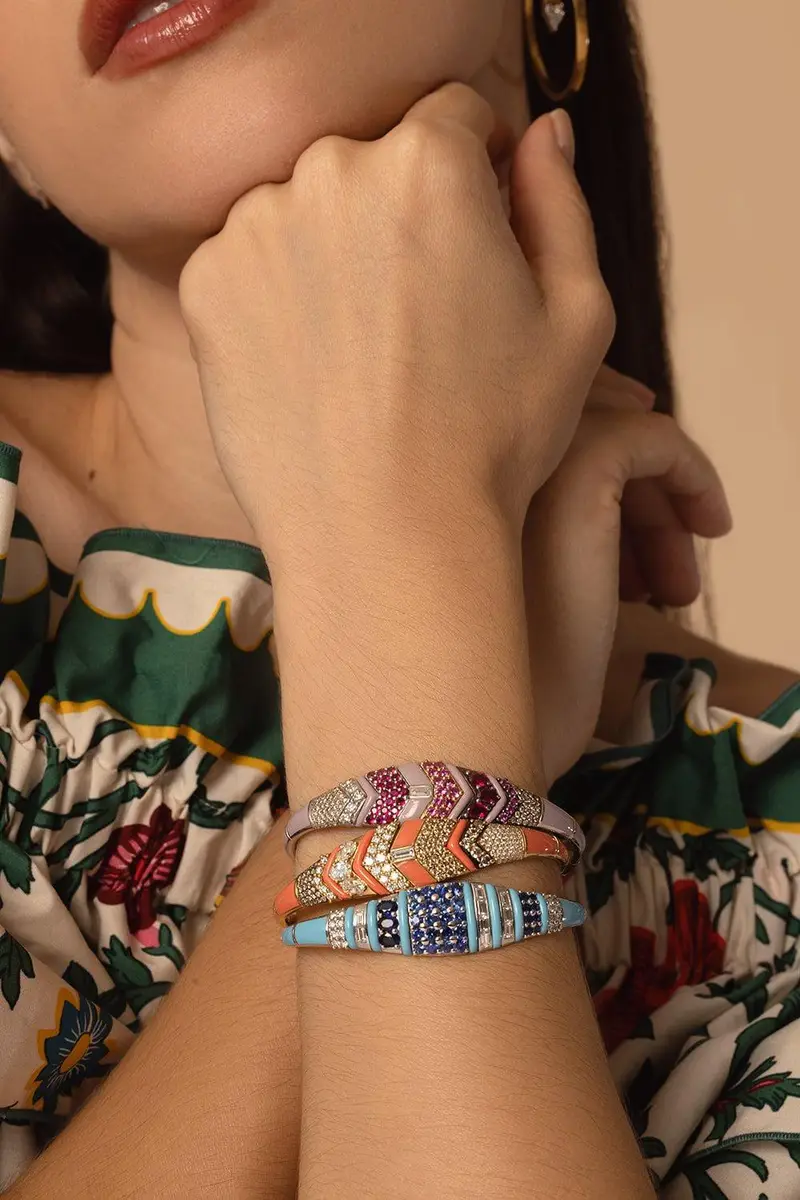 Nikos Koulis Oui Pink Enamel Bracelet | Thumbnail 3 Nikos Koulis Oui Pink Enamel Bracelet | Thumbnail 3