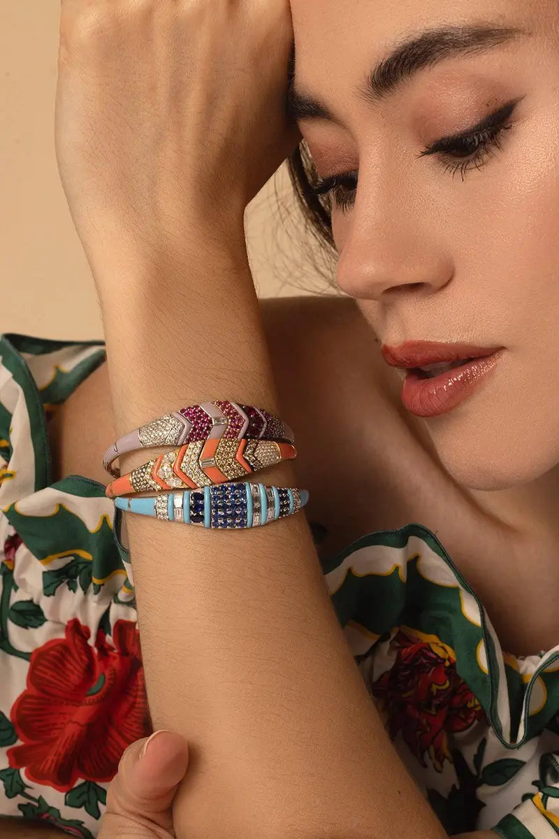 Nikos Koulis Oui Pink Enamel Bracelet | Thumbnail 4 Nikos Koulis Oui Pink Enamel Bracelet | Thumbnail 4