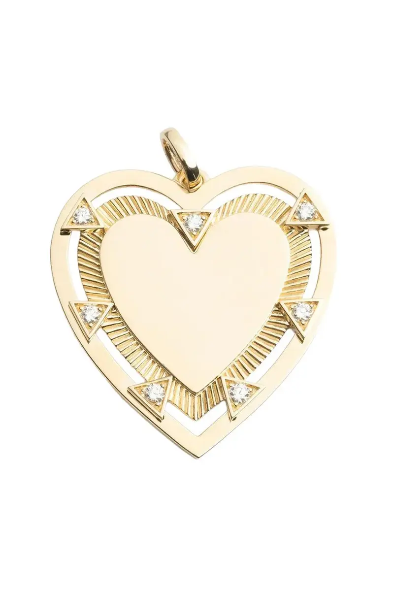 Foundrae Oversize Engraved Heart Pendant | Image 1 Foundrae Oversize Engraved Heart Pendant | Image 1