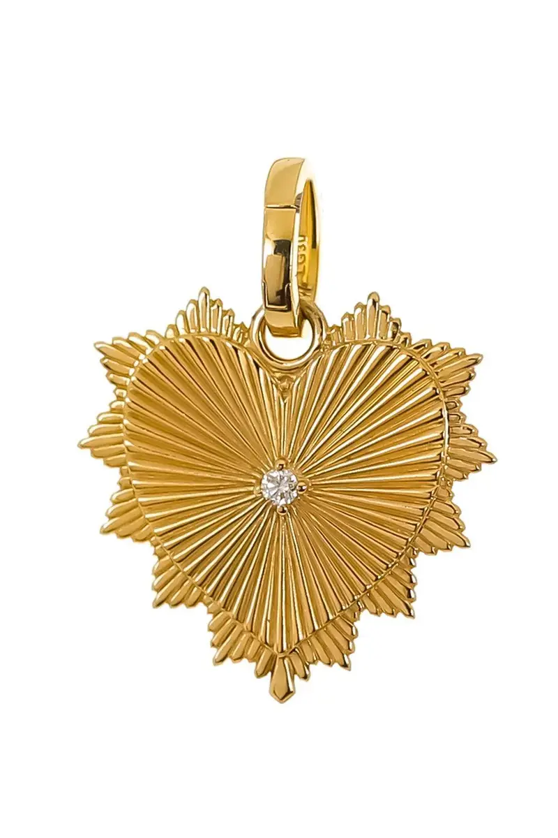 Foundrae Pave Diamond Heart Love Token Medium Medallion | Image 1 Foundrae Pave Diamond Heart Love Token Medium Medallion | Image 1