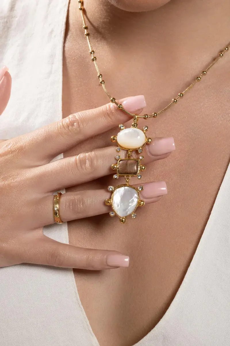 Gas Bijoux Pearl Tiki Three Row Necklace | Thumbnail 4