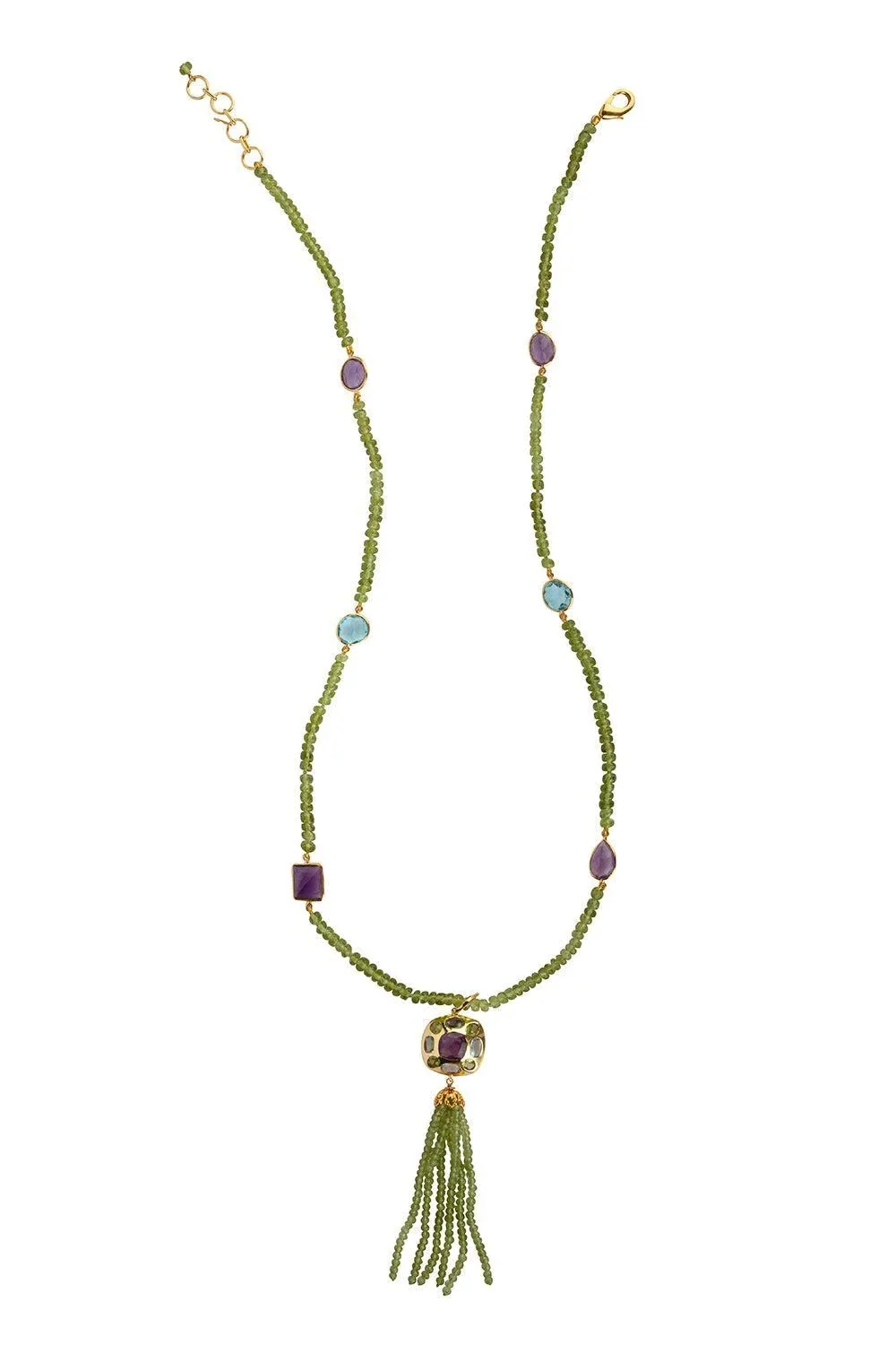 BOUNKIT JEWELRY Peridot Amethyst Dominique Necklace