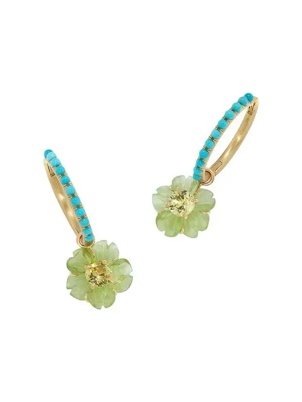 Peridot Chrysoberyl Tropical Flower Earrings Peridot Chrysoberyl Tropical Flower Earrings
