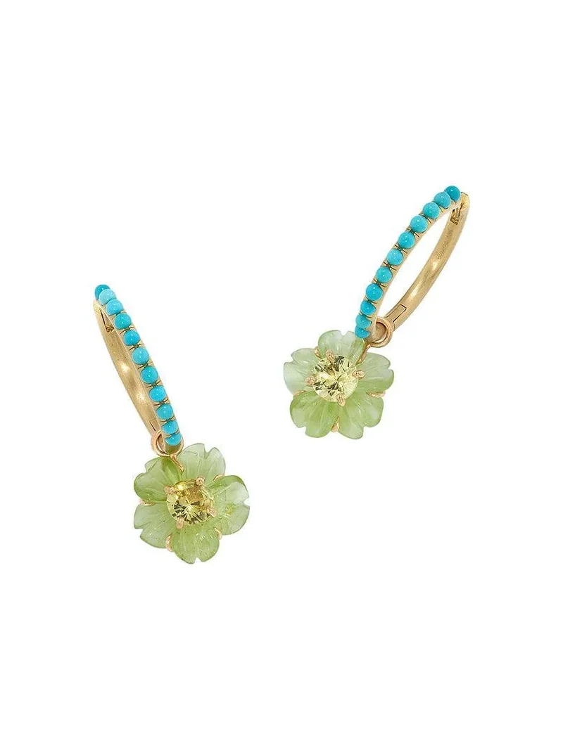 Peridot Chrysoberyl Tropical Flower Earrings