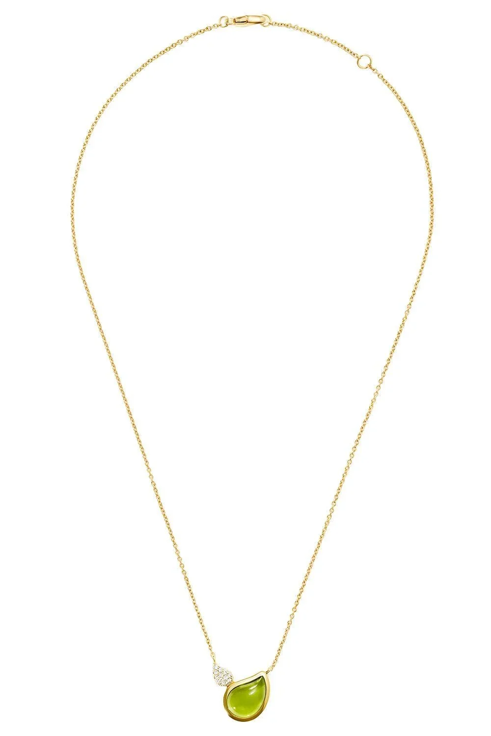 TAMARA COMOLLI Peridot Diamond Two Drops Signature Necklace