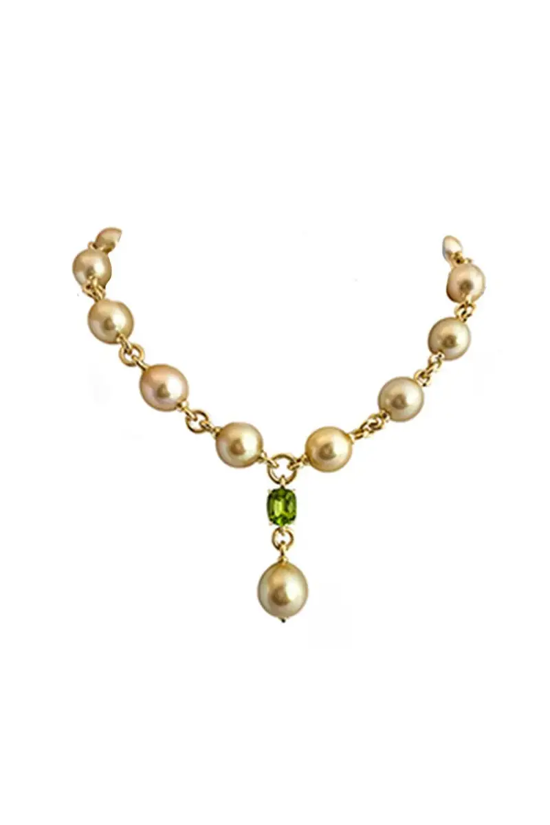 VERDURA Peridot Tsavorite Garnet Pearl Y Necklace | Image 1 VERDURA Peridot Tsavorite Garnet Pearl Y Necklace | Image 1