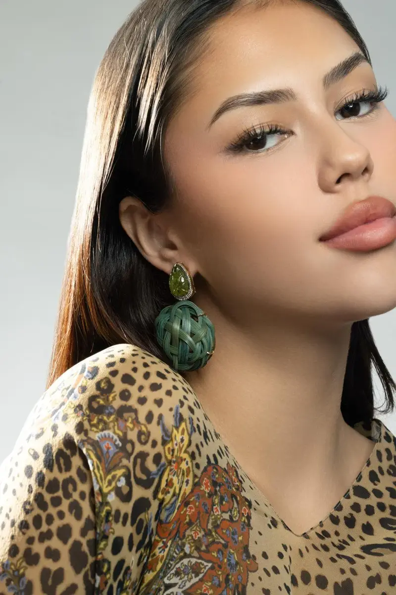 Silvia Furmanovich Peridot Tsavorite Green Bamboo Earrings | Thumbnail 2