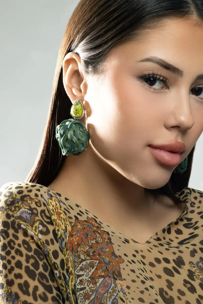 Silvia Furmanovich Peridot Tsavorite Green Bamboo Earrings | Thumbnail 4