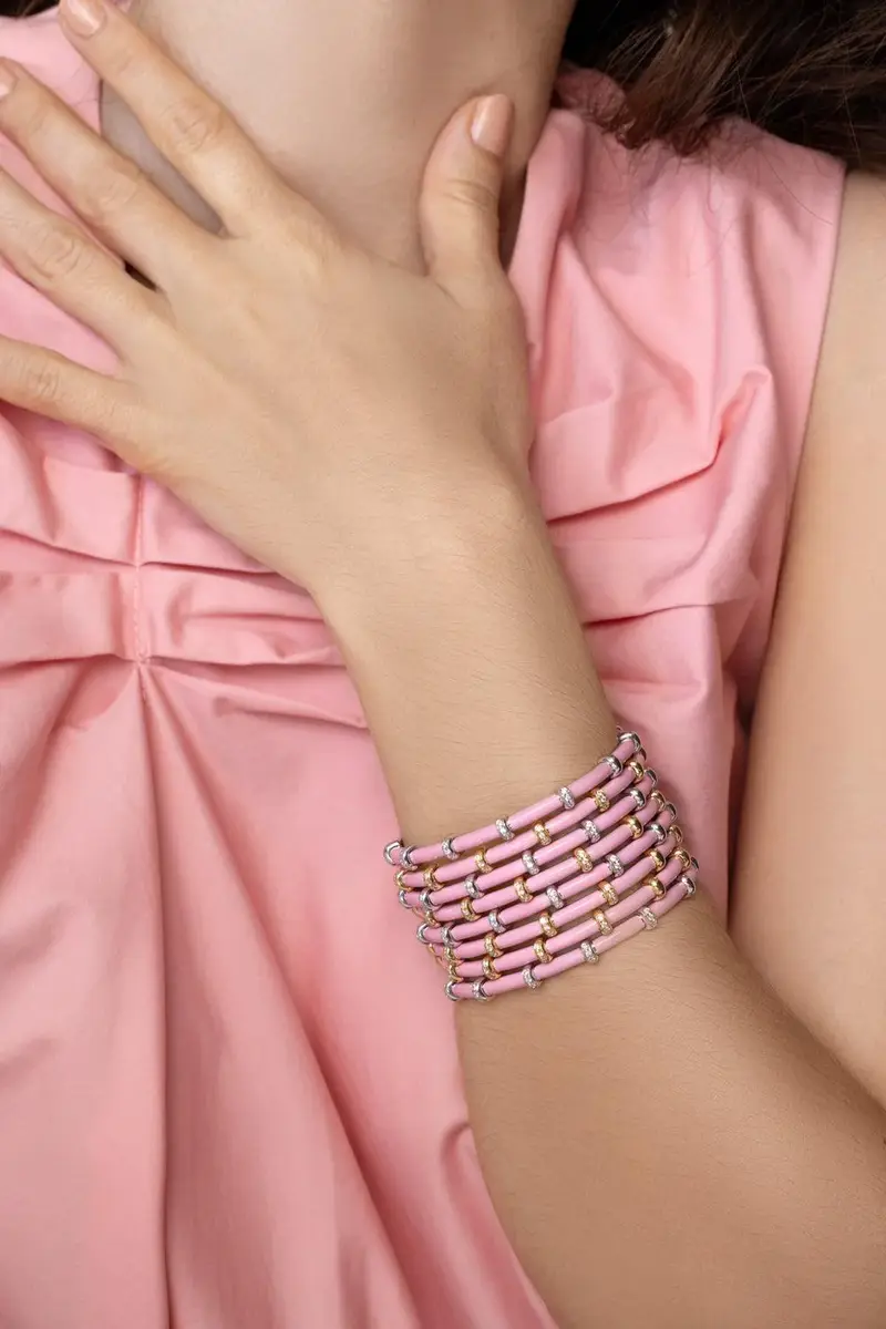SIDNEY GARBER Pink Carly Bracelet - White Gold | Thumbnail 4
