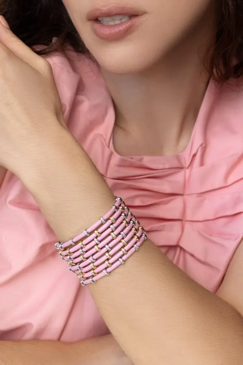 SIDNEY GARBER Pink Carly Bracelet - Yellow Gold | Thumbnail 2
