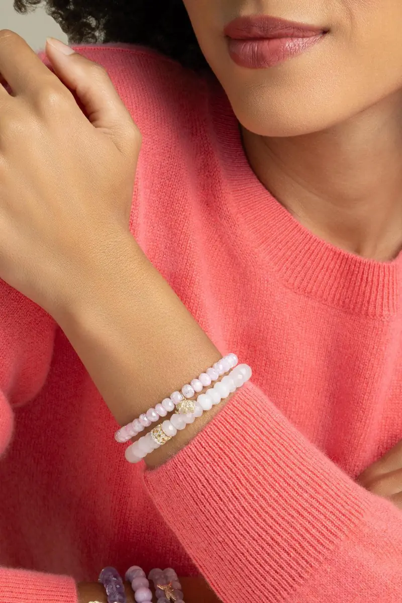 Sydney Evan Pink Grapolite Elephant Charm Bracelet | Thumbnail 2