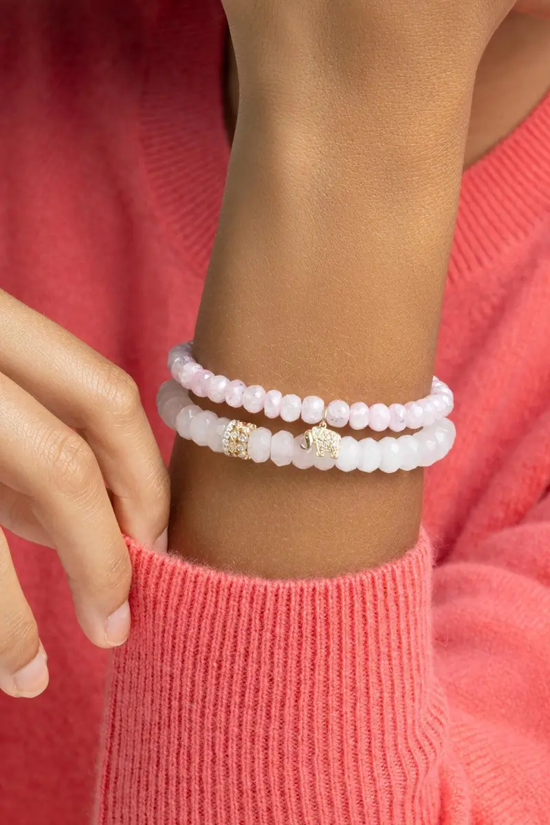 Sydney Evan Pink Grapolite Elephant Charm Bracelet | Thumbnail 4