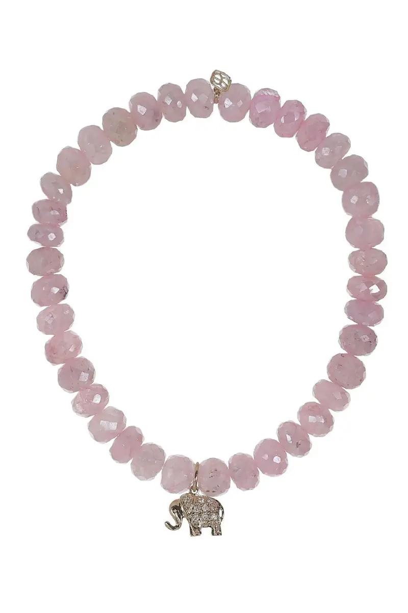 Sydney Evan Pink Grapolite Elephant Charm Bracelet | Image 1 Sydney Evan Pink Grapolite Elephant Charm Bracelet | Image 1