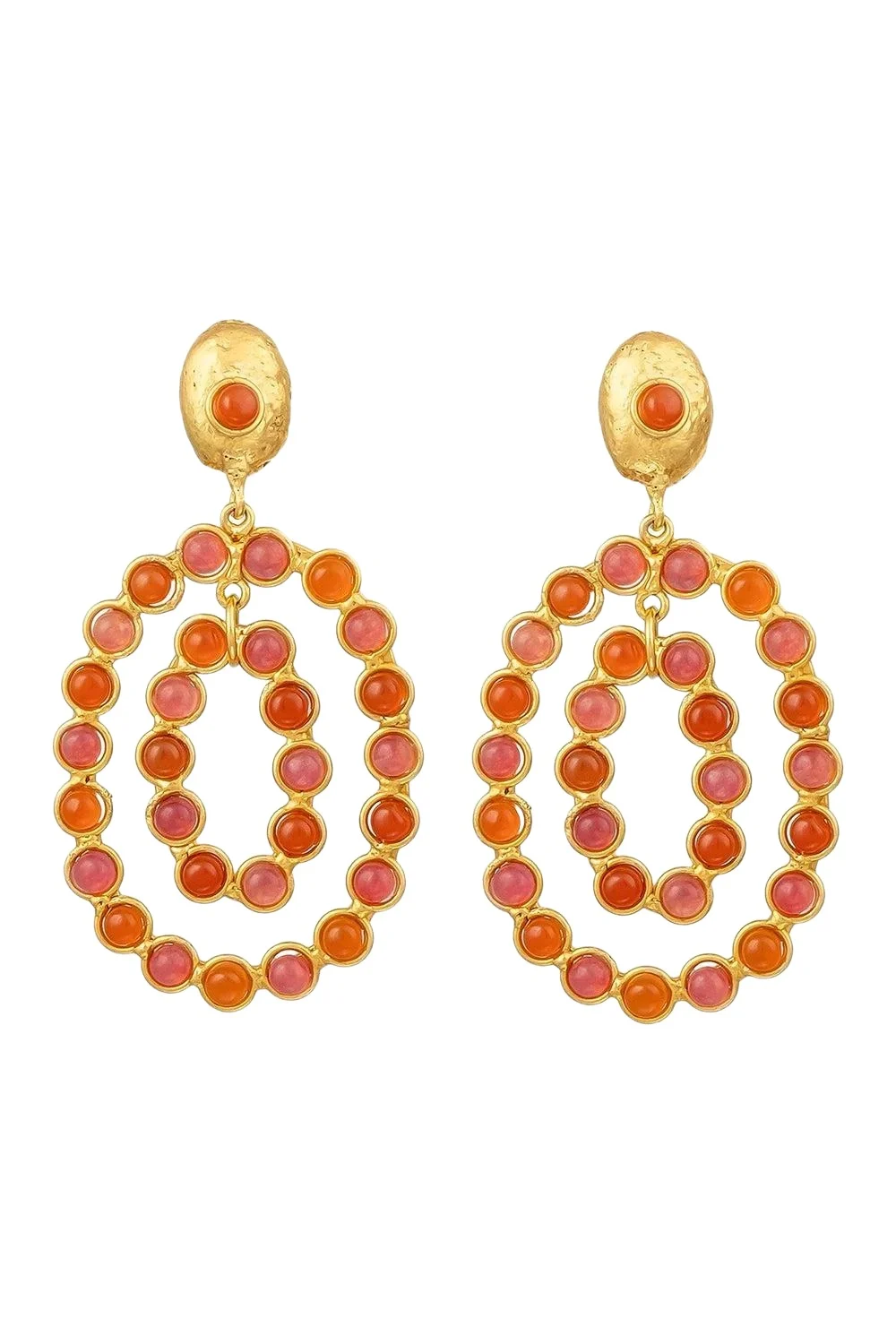 Pink Jade Cornaline Gina Earrings