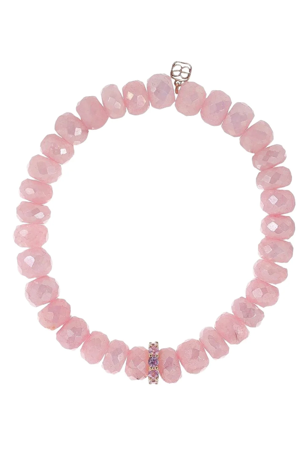 Sydney Evan Pink Moonstone Moroccan Flower Charm Bracelet