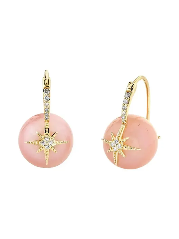 Pink Opal Starburst Earrings Pink Opal Starburst Earrings