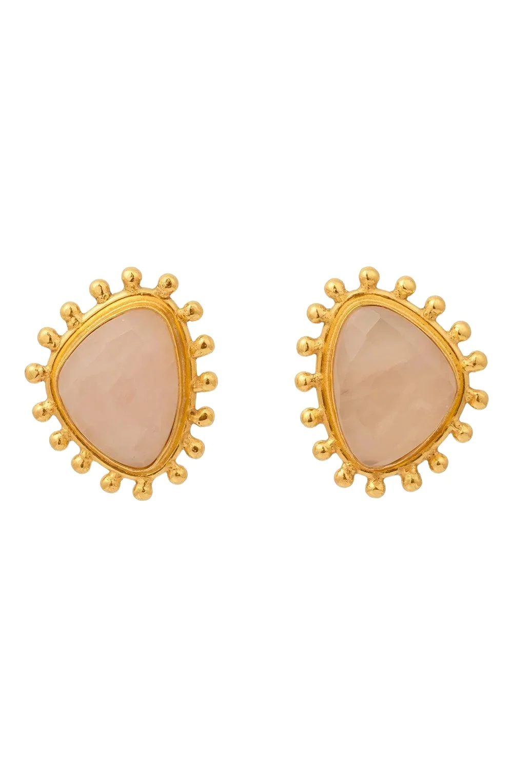 Pink Quartz Dot Earrings Pink Quartz Dot Earrings