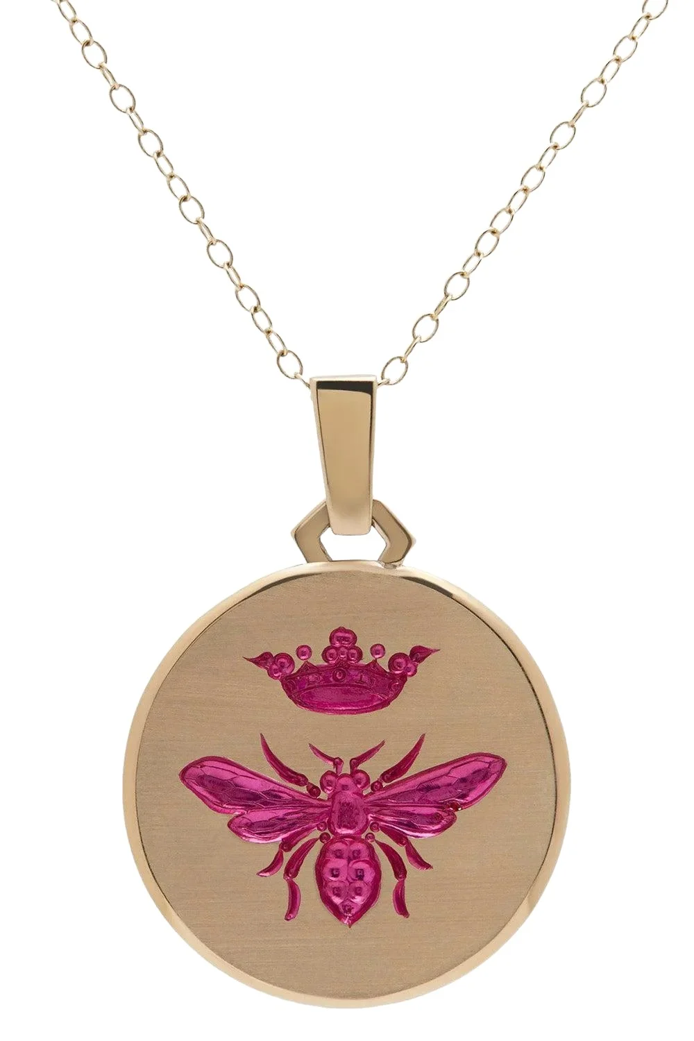 CASTRO SMITH Pink Queen Bee Pendant Necklace