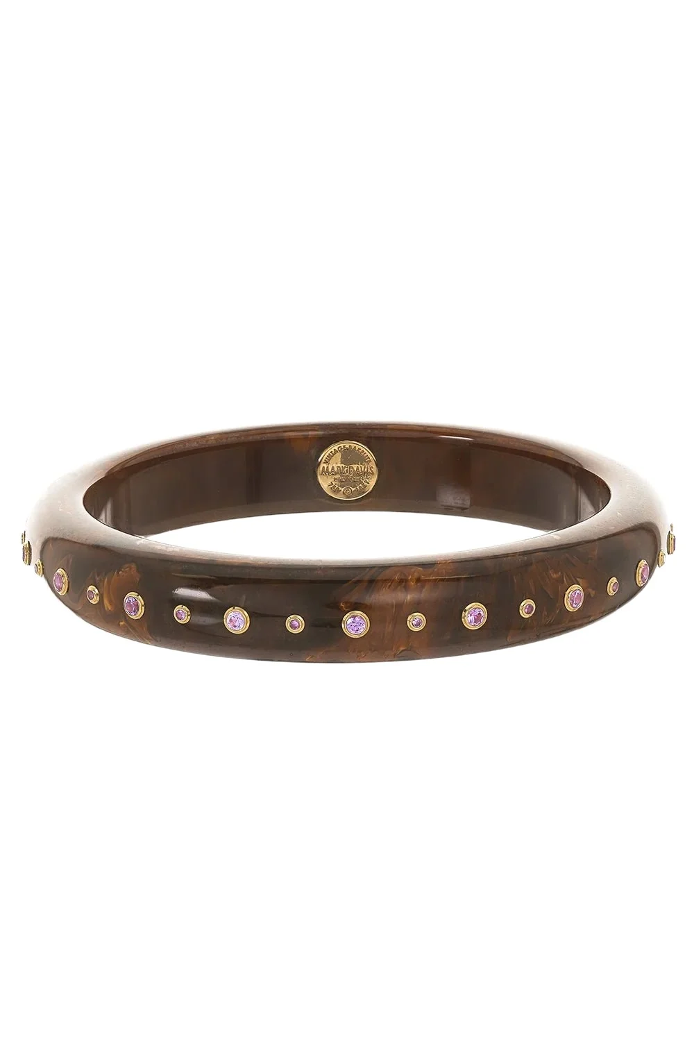 MARK DAVIS Pink Sapphire Brown Bakelite Bangle