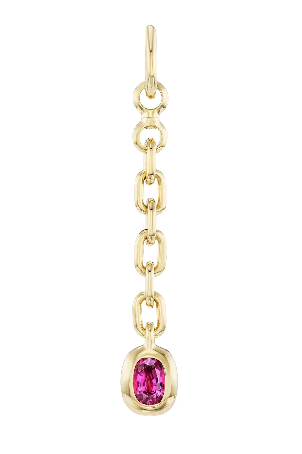 Pink Sapphire Carriage Drop Charm Pink Sapphire Carriage Drop Charm