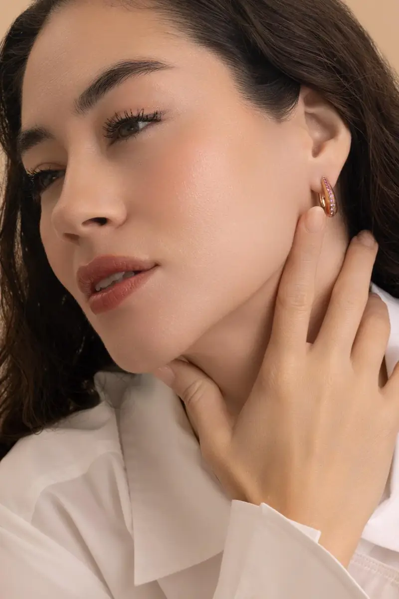 Ananya Pink Sapphire Icon Earrings | Thumbnail 2