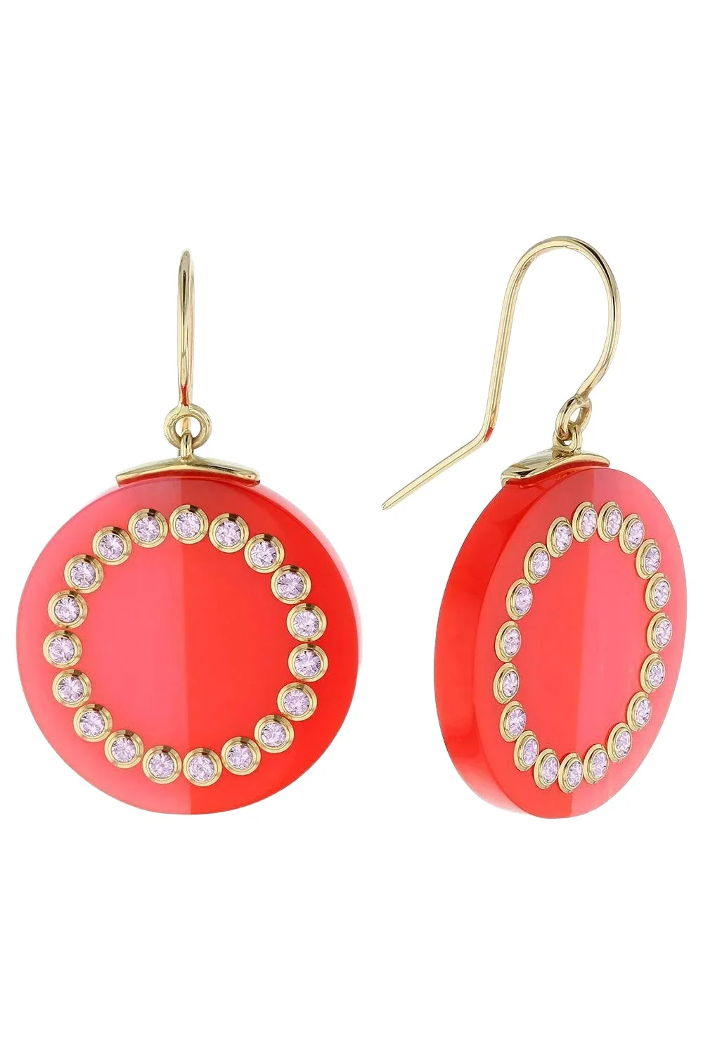 MARK DAVIS Pink Sapphire Red Bakelite Earrings
