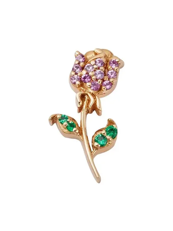 Pink Sapphire Rose Charm Pink Sapphire Rose Charm