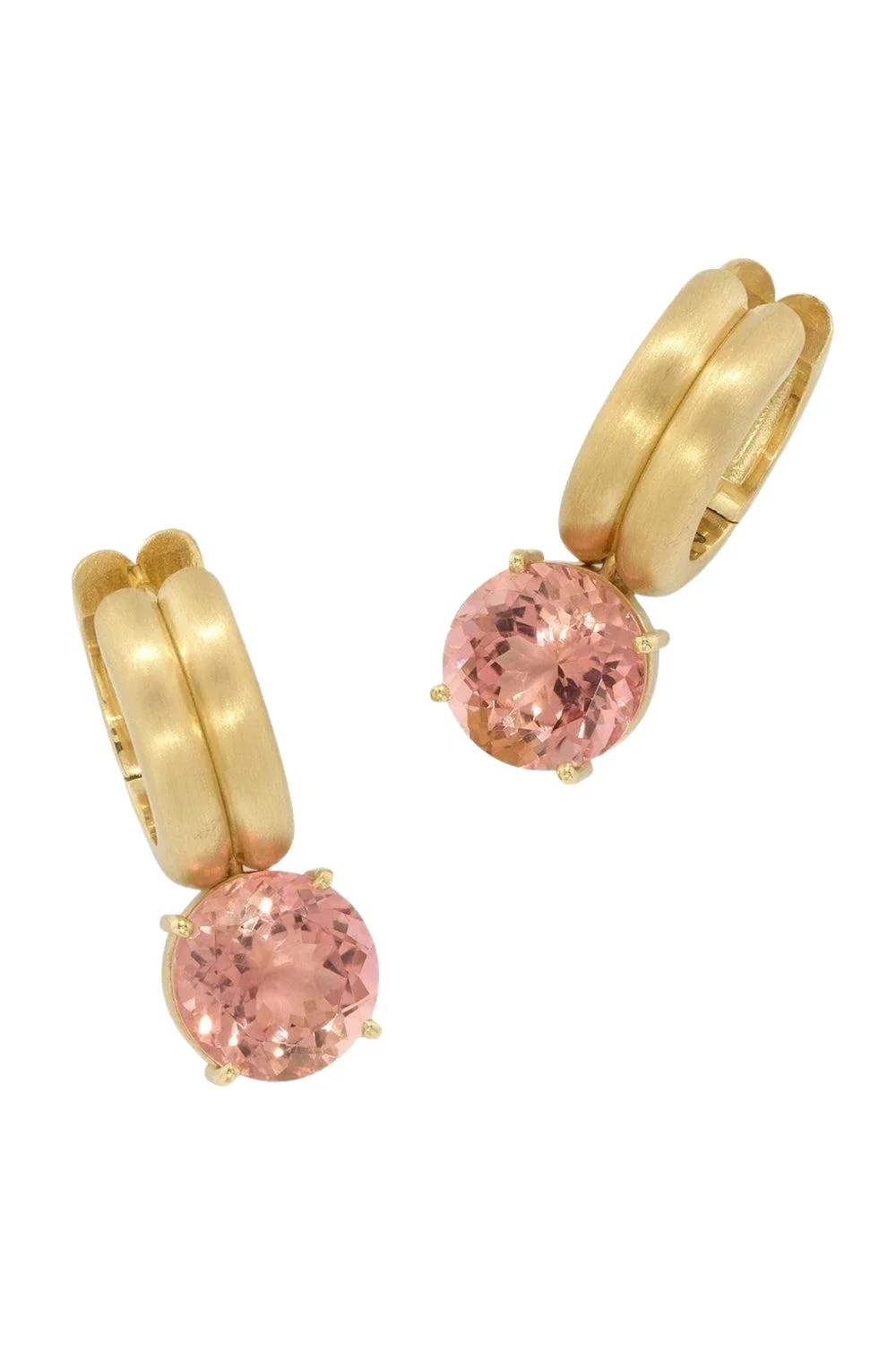 IRENE NEUWIRTH JEWELRY Pink Tourmaline Heroic Double Huggie Earrings