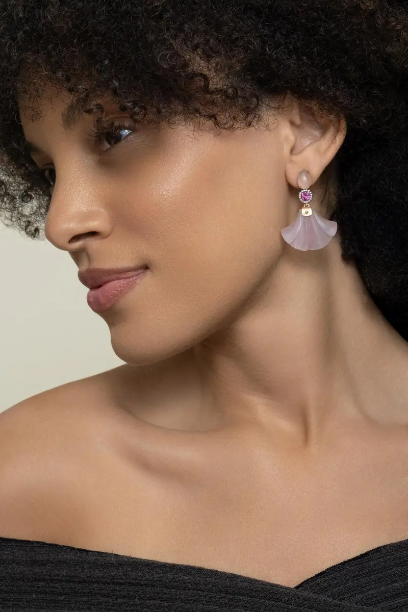 Silvia Furmanovich Pink Tourmaline Rose Quartz Dervish Earrings | Thumbnail 2