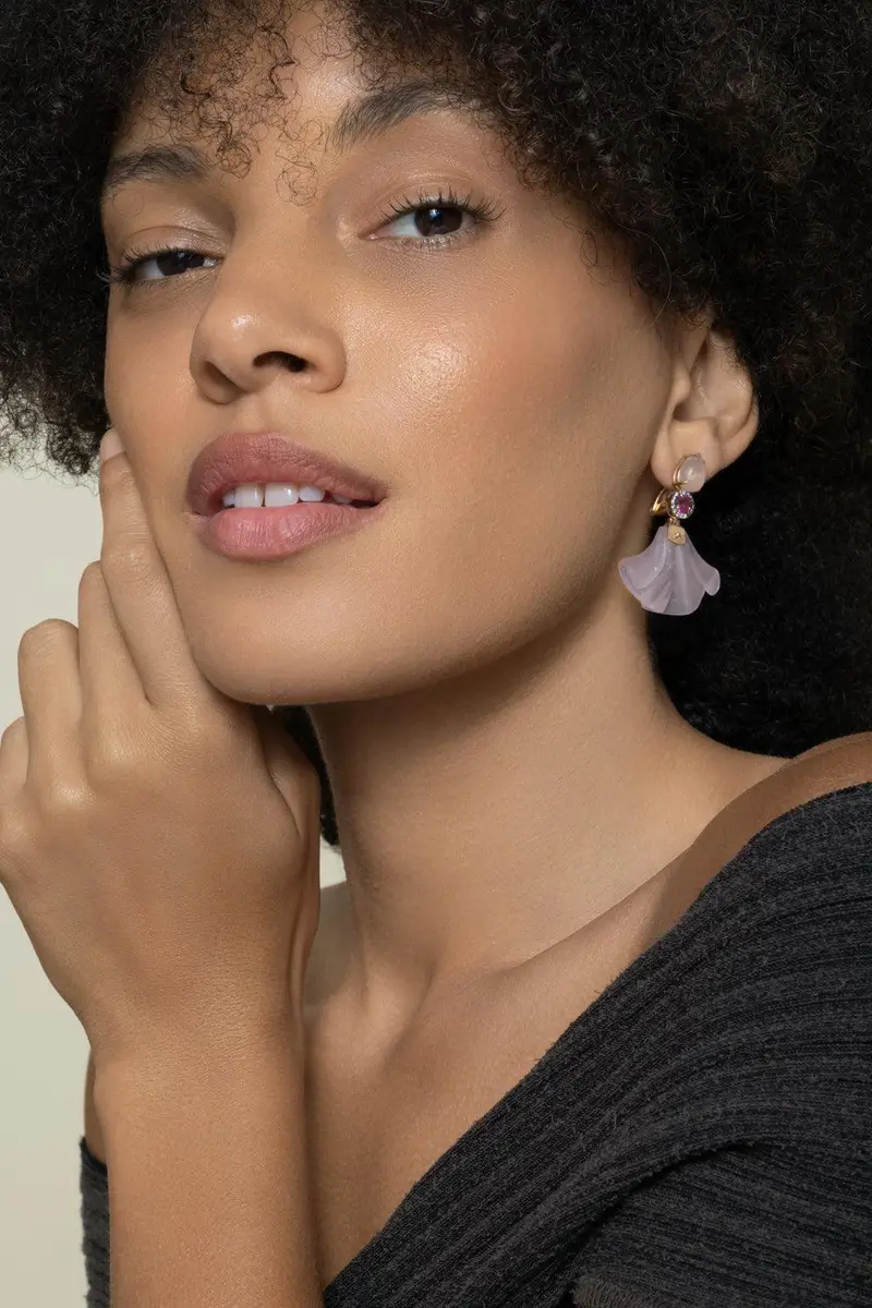 Silvia Furmanovich Pink Tourmaline Rose Quartz Dervish Earrings | Thumbnail 3