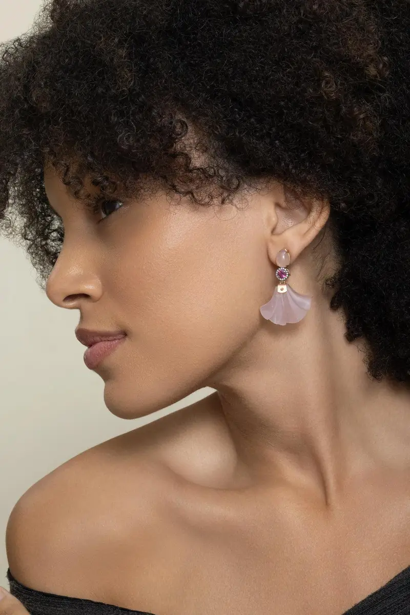 Silvia Furmanovich Pink Tourmaline Rose Quartz Dervish Earrings | Thumbnail 4