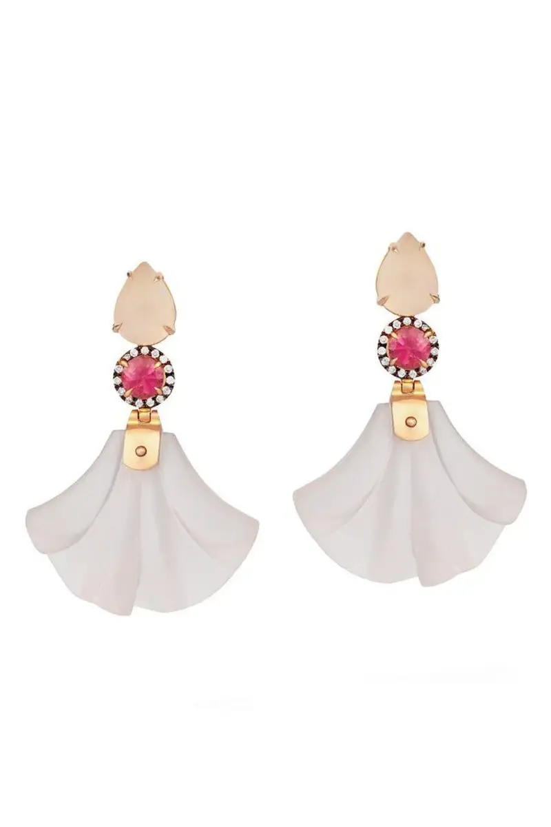 Silvia Furmanovich Pink Tourmaline Rose Quartz Dervish Earrings | Image 1 Silvia Furmanovich Pink Tourmaline Rose Quartz Dervish Earrings | Image 1