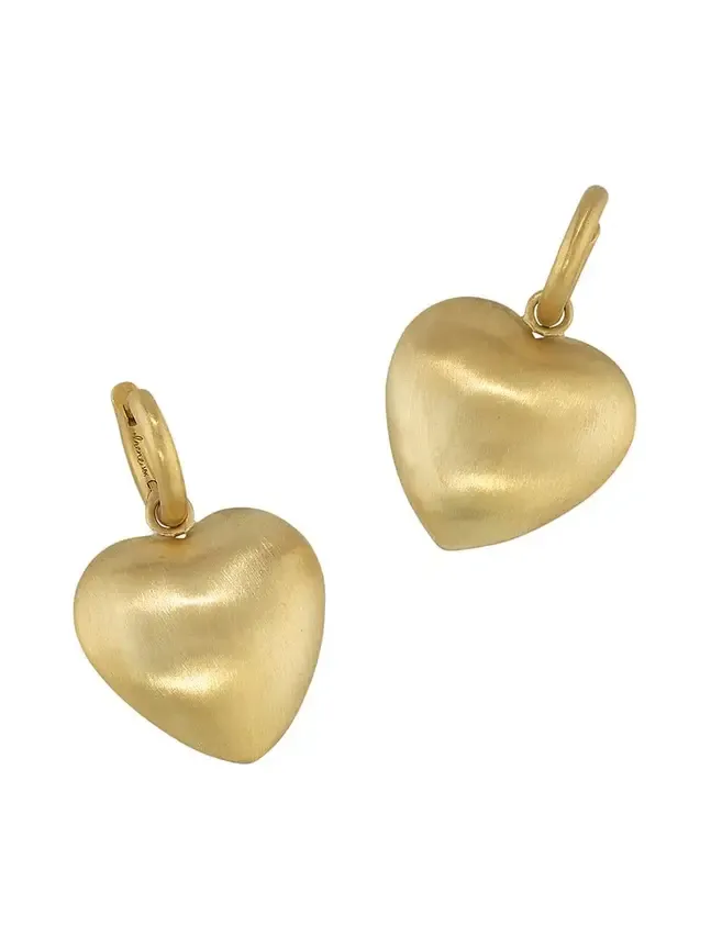 Puffed Dome Heart Huggie Earrings Puffed Dome Heart Huggie Earrings