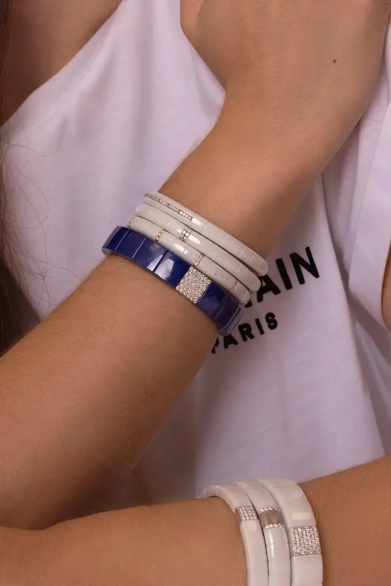ROBERTO DEMEGLIO Pura White Ceramic Stretch Bracelet | Thumbnail 2
