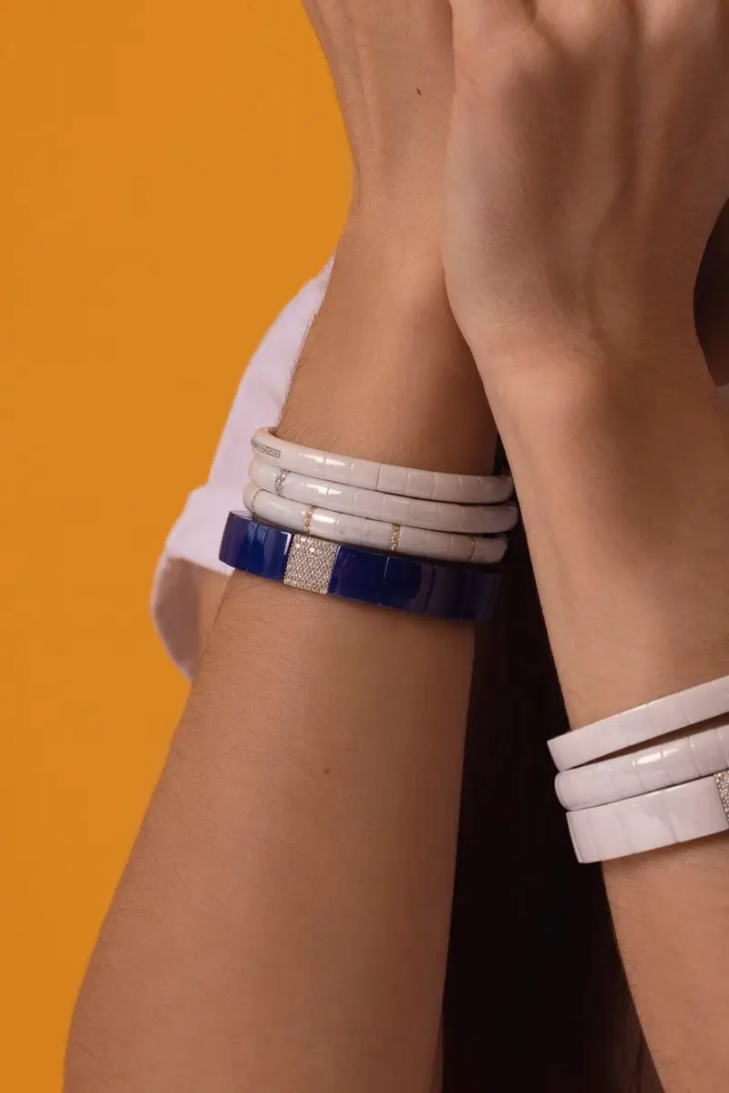 ROBERTO DEMEGLIO Pura White Ceramic Stretch Bracelet | Thumbnail 3