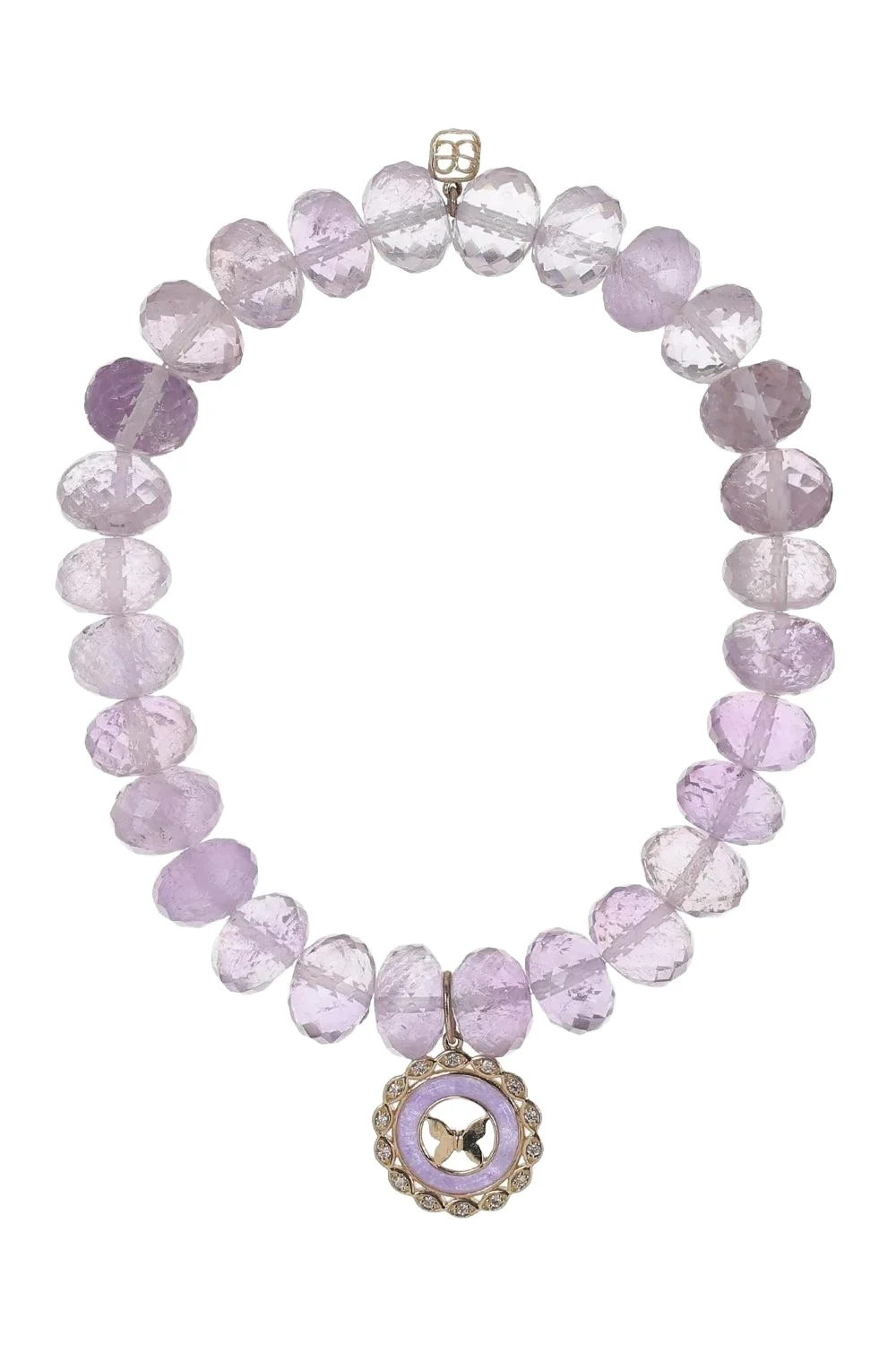 Sydney Evan Purple Amethyst Butterfly Charm Bracelet