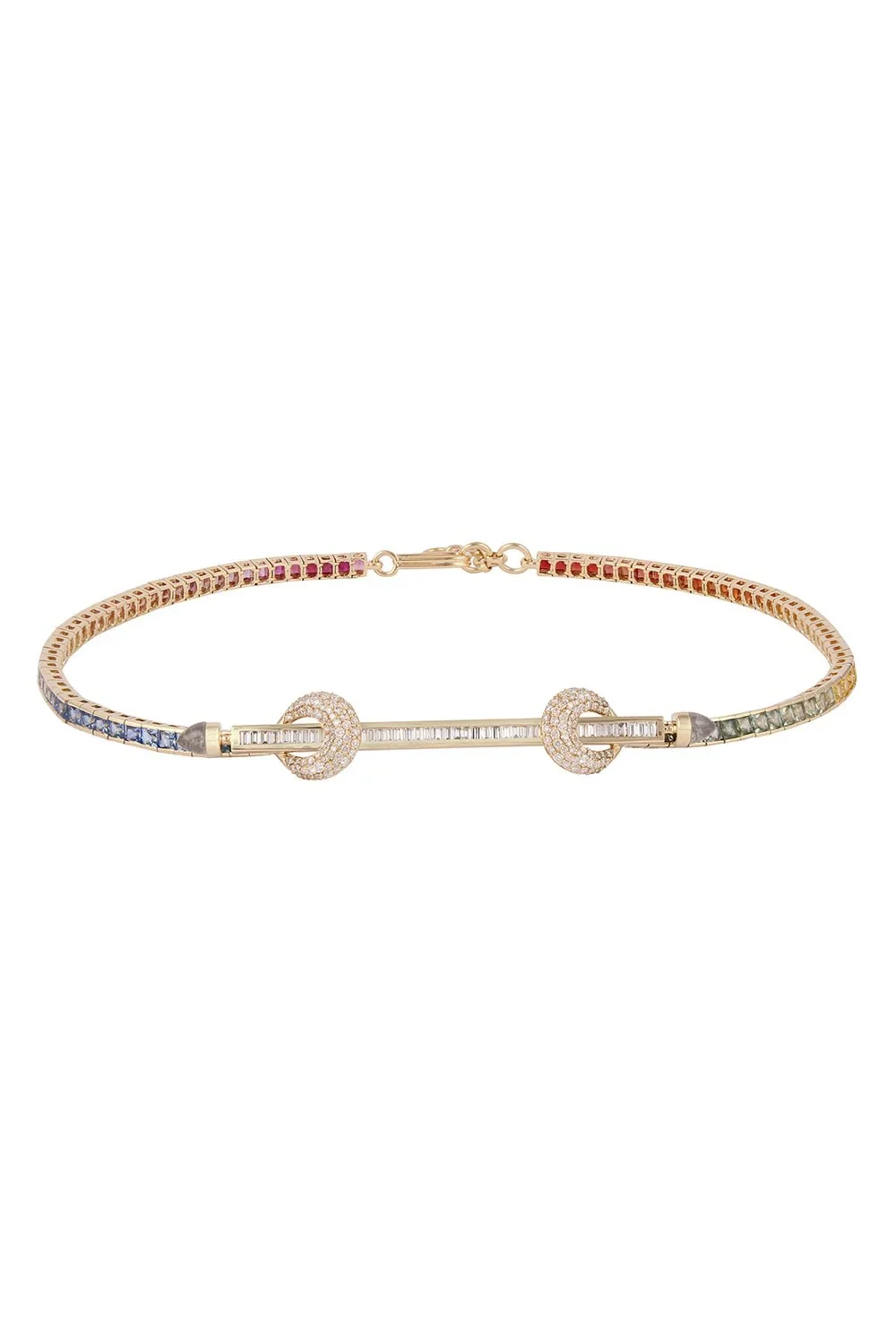 Ananya Rainbow Diamond Chakra Tennis Necklace