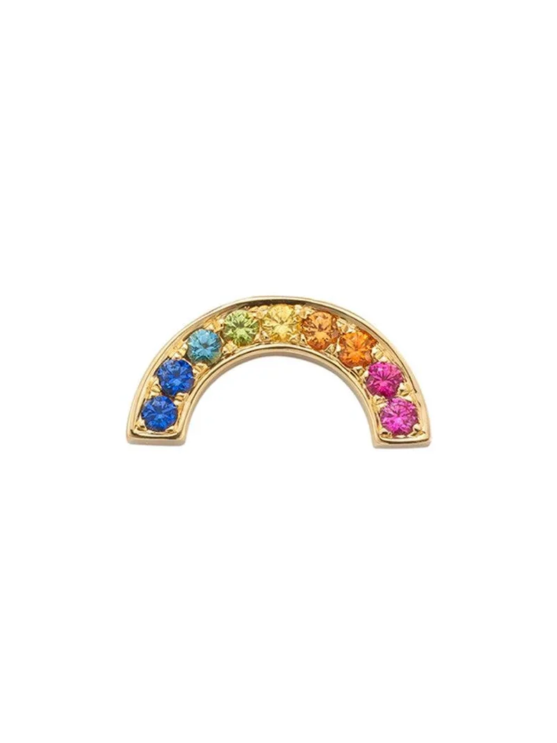 Rainbow Sapphire Stud Earring