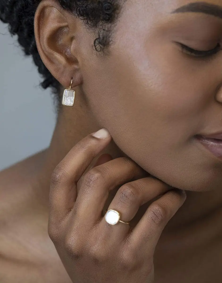 MORITZ GLIK Rectangle Drop Shaker Earring | Thumbnail 2