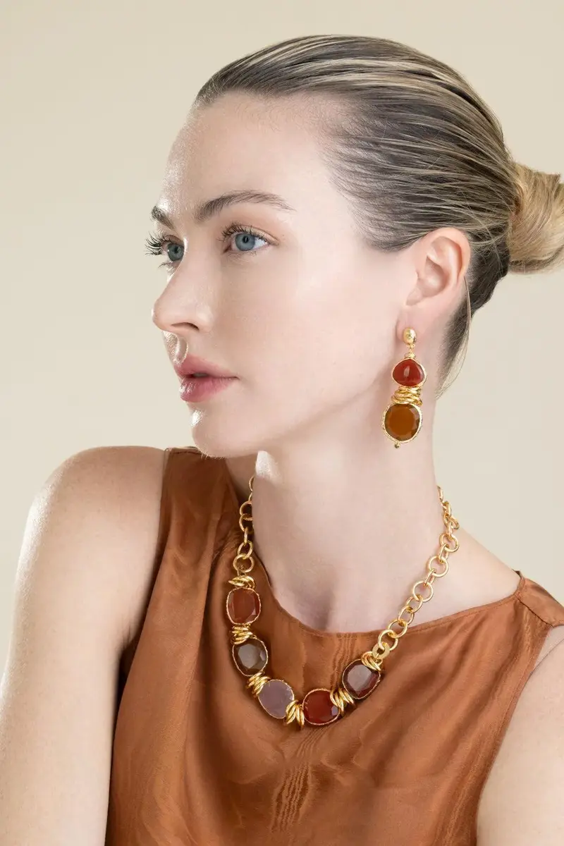 Gas Bijoux Red Brown Direna Drop Earrings | Thumbnail 2 Gas Bijoux Red Brown Direna Drop Earrings | Thumbnail 2