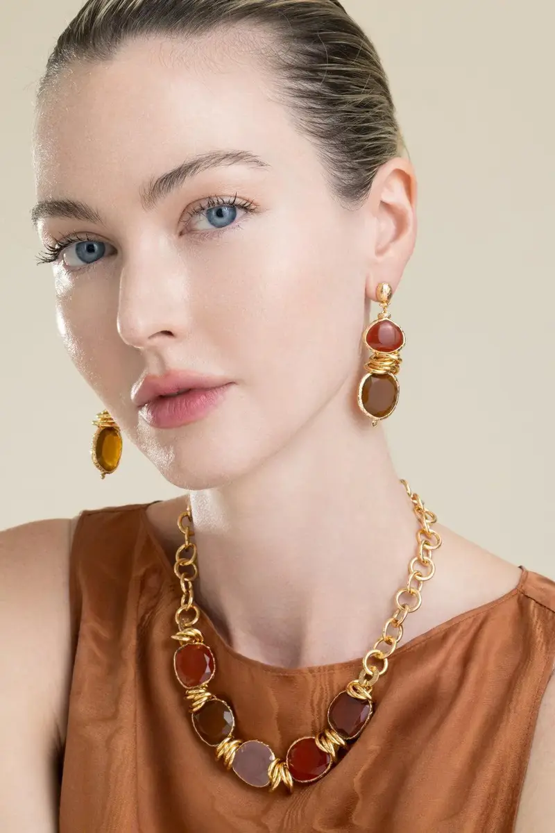 Gas Bijoux Red Brown Direna Drop Earrings | Thumbnail 4 Gas Bijoux Red Brown Direna Drop Earrings | Thumbnail 4