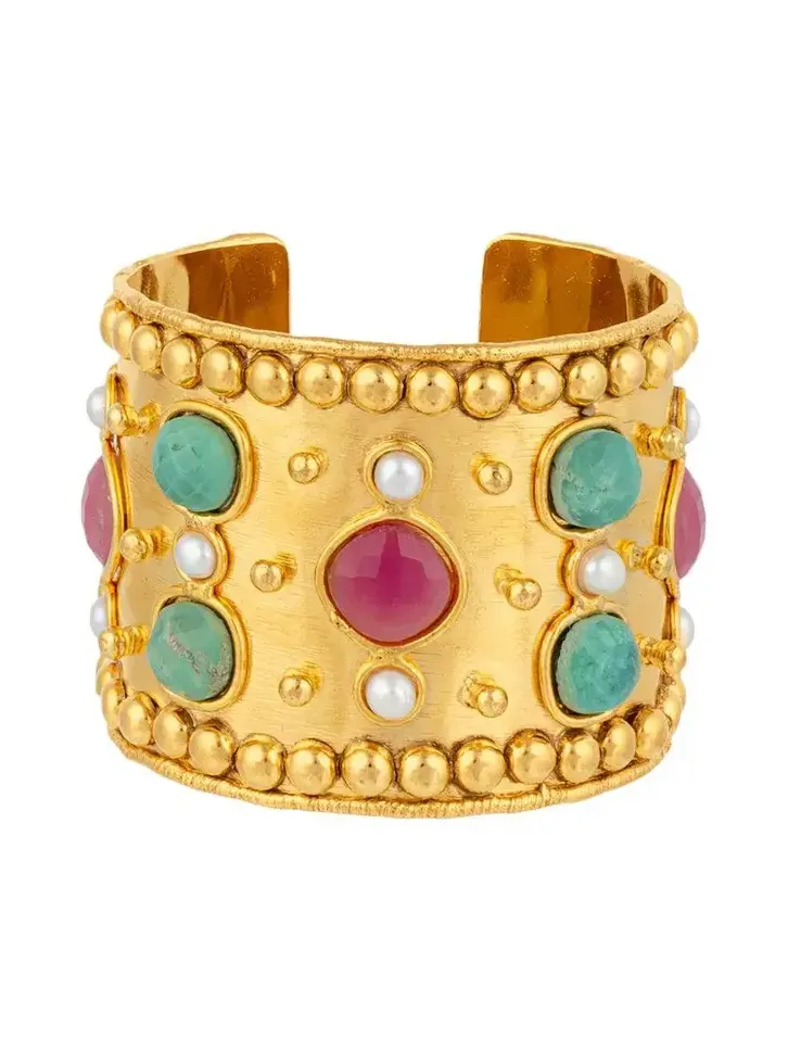 Sylvia Toledano Red Jasper Chrysoprase Cuff Bracelet