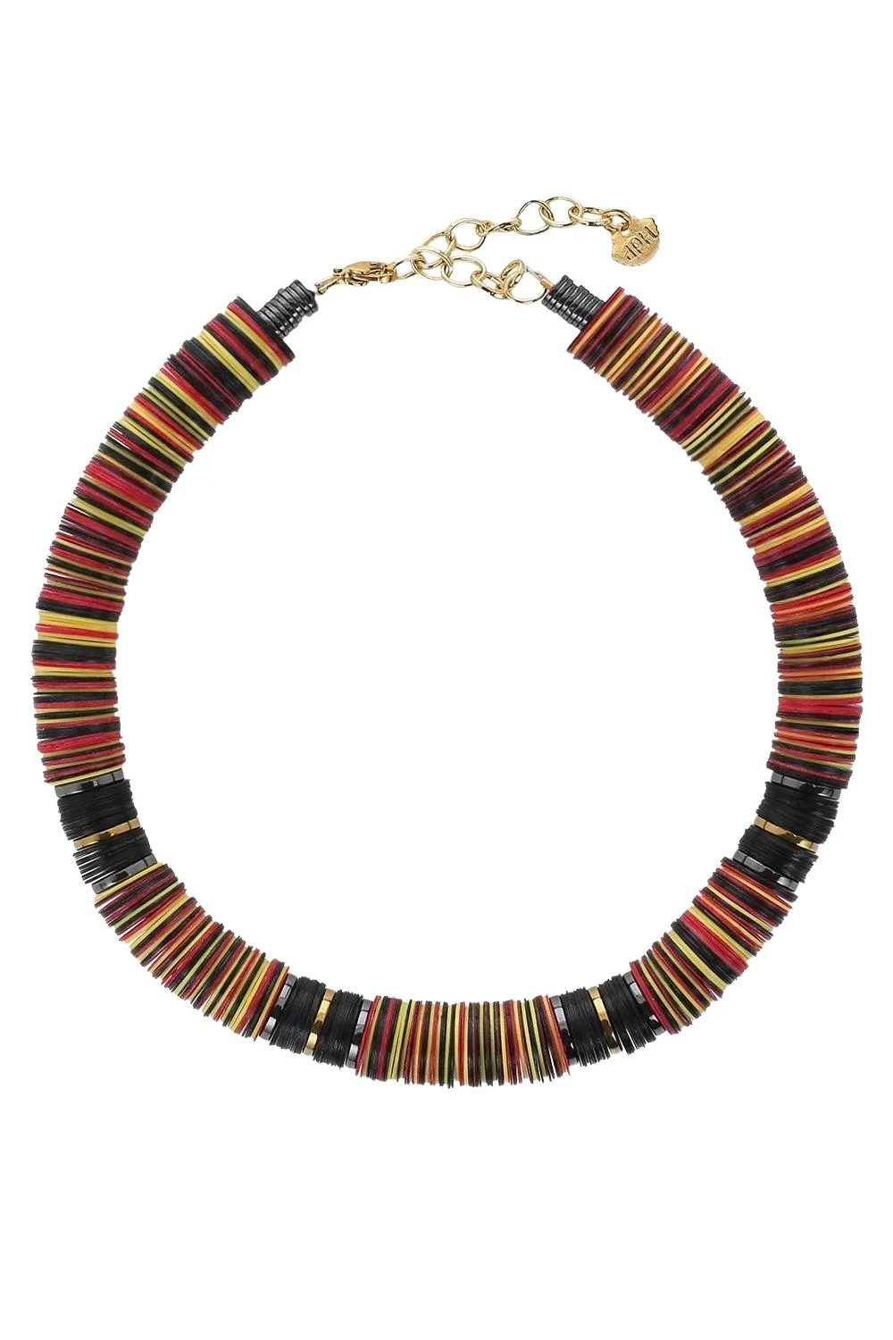 Red Yellow Black Rondelle Necklace Red Yellow Black Rondelle Necklace