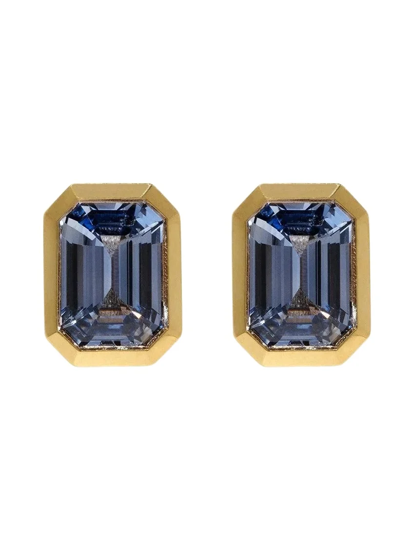 Rich Sapphire Medium Stud Earrings