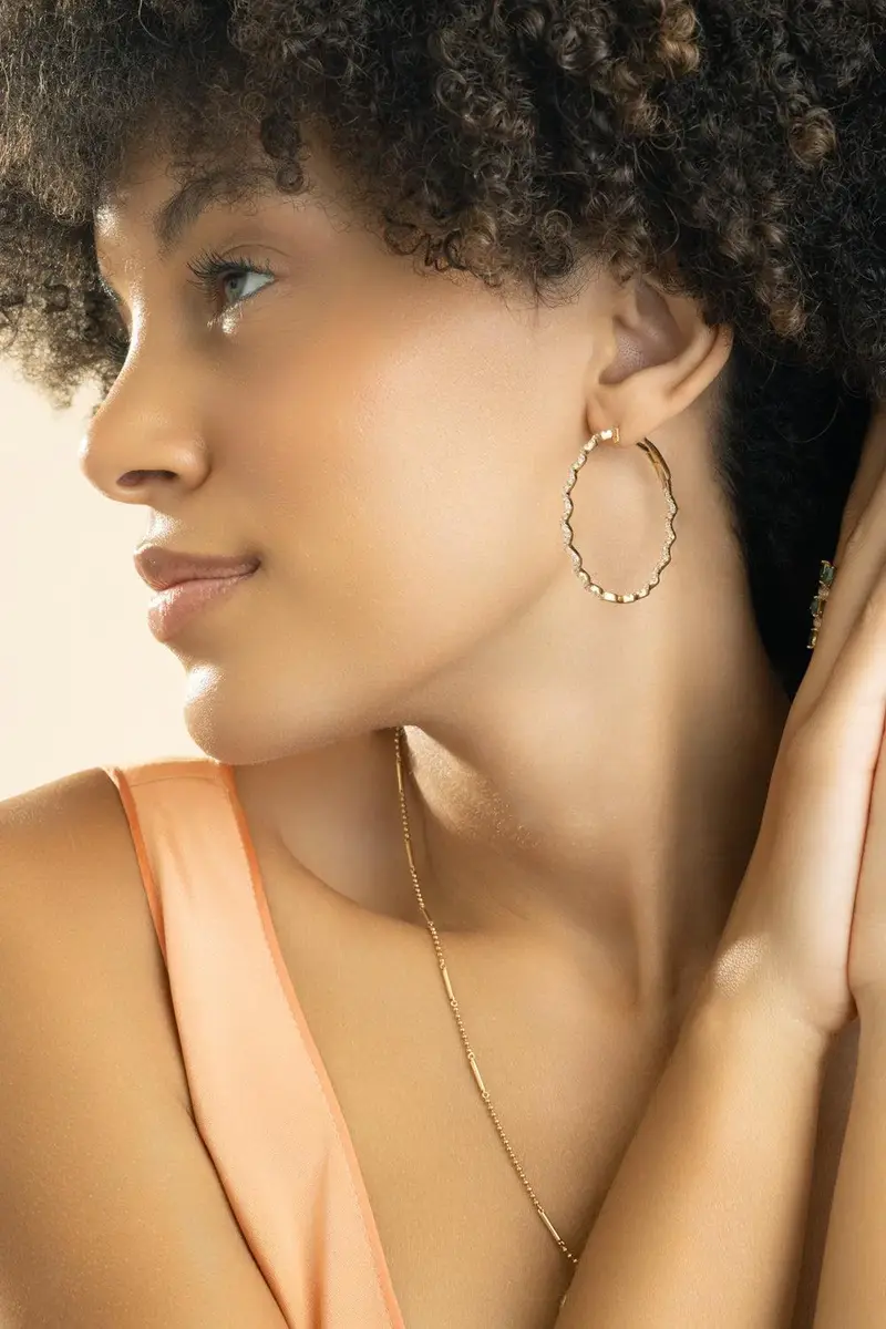 GRAZIELA Rio Diamond Inside Outside Hoop Earrings | Thumbnail 3 GRAZIELA Rio Diamond Inside Outside Hoop Earrings | Thumbnail 3